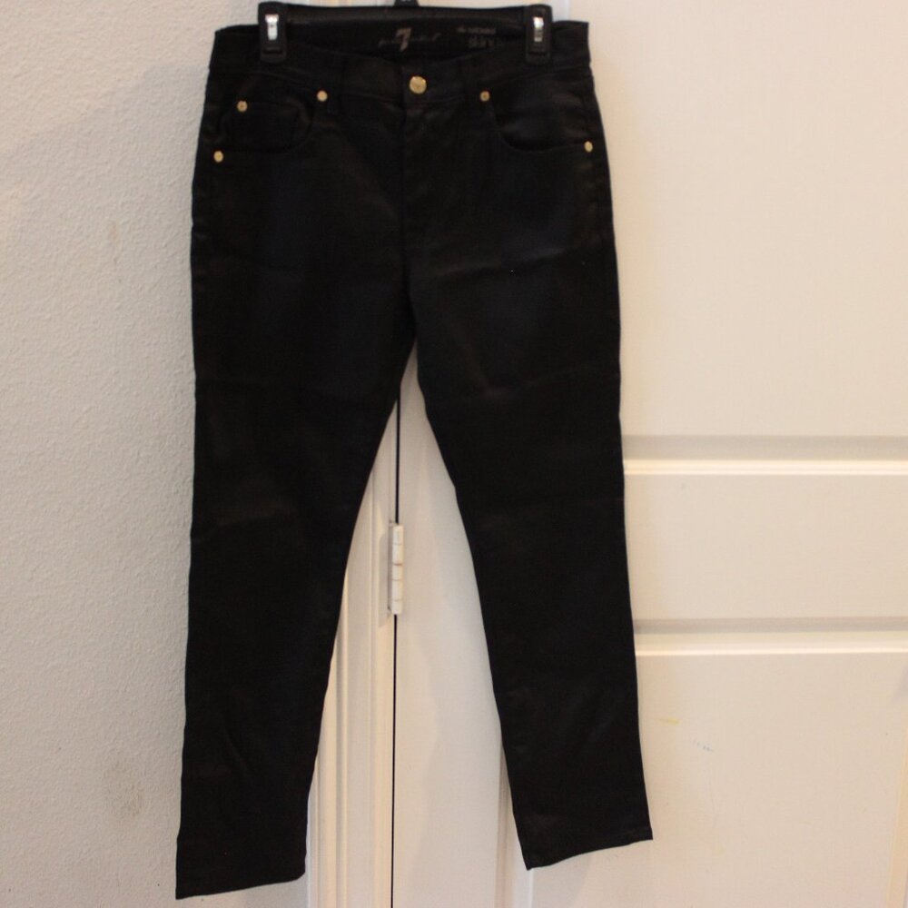 7 For All Mankind Skinny Black Jeans Women Size 28